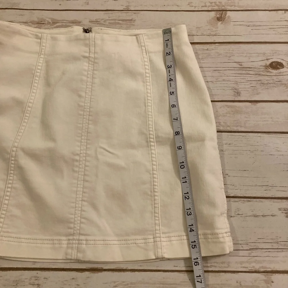 Free People White Modern Femme Denim Skirt Size 8